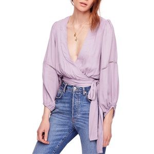 Lavender Plunge Free People Wrap Top